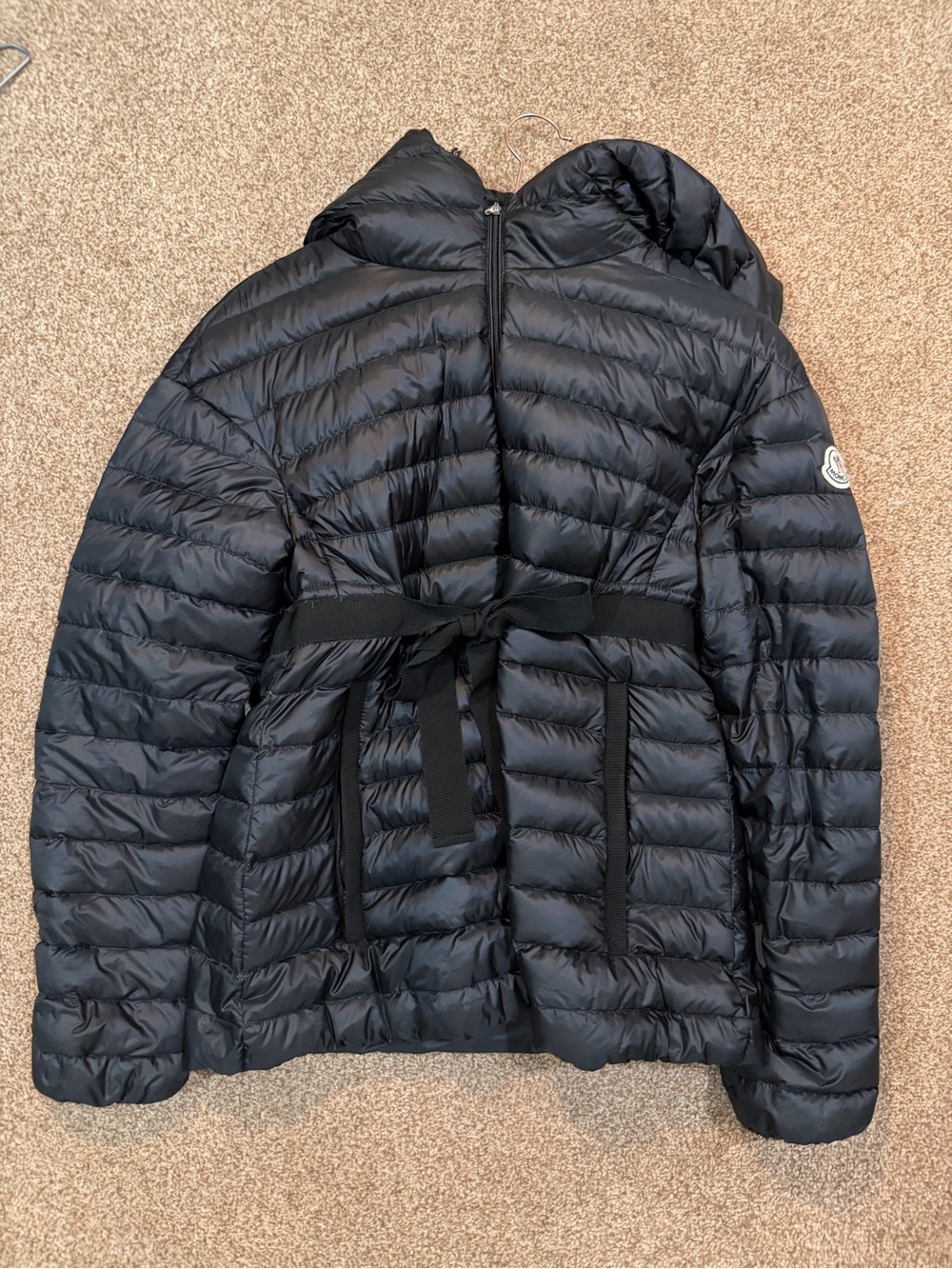 Moncler elenor black hooded puffer sz 1